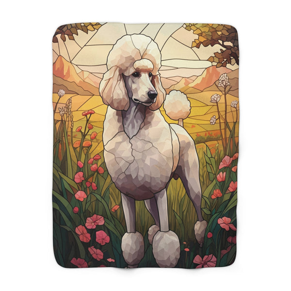 Poodle Low Poly Prairie Sherpa Fleece Blanket | Dog Lover Gift