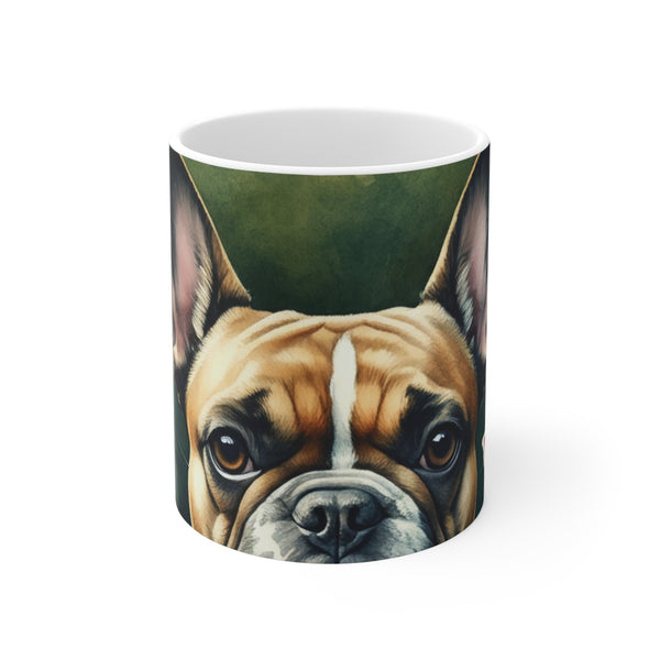 French Bulldog Watercolor Garden Peek Coffee Mug | Premium Dog Prints | Tritan
