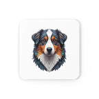 Australian Shepherd Low Poly Cool Jewel Cork Back Coaster | Dog Lover Gift
