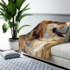 Corgi Watercolor Meadow Golden Throw Blanket | Premium Dog Art | Tritan