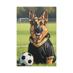German Shepherd Oil Painting Soccer Portrait Canvas Wall Art Decor, Dog Lover Gift, Pet Owner Present, GSD Art Print