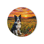 Border Collie Sunset Prairie Gift Set — Mug + Coaster + Sticker | Tritan
