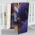 Corgi Watercolor Lavender Fields Throw Blanket | Premium Dog Prints | Tritan — detail view