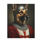 German Shepherd Medieval Knight Portrait Canvas Wall Art, Regal Dog Painting, German Shepherd Lover Gift, Stretched Canvas