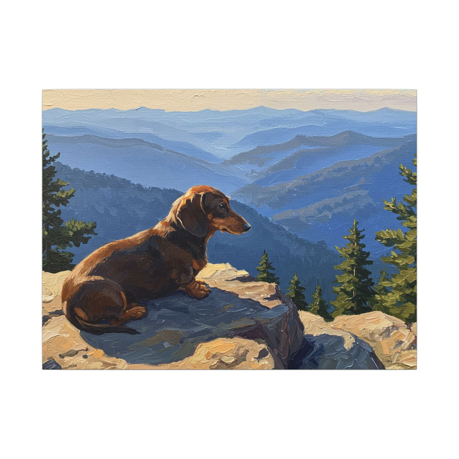 Dachshund Stretched Canvas Wall Art, Acrylic Painting Dog Print, Pet Portrait Gift for Dog Lovers, Modern Animal Home Decor
