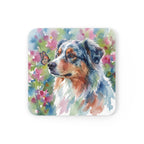 Australian Shepherd Watercolor Drink Coaster by Tritan — angled detail view