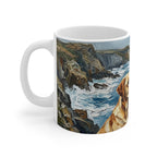 Acrylic Painting Labrador Retriever - Coastal Cliffside | Ceramic Mug 11oz