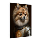 Pomeranian Medieval Knight Portrait Canvas Wall Art, Regal Dog Painting, Pomeranian Lover Gift, Stretched Canvas