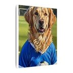 Golden Retriever Oil Painting Soccer Portrait Canvas Wall Art - Dog Lover Gift, Pet Decor for Home, Premium Stretched Canvas Print