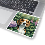 Beagle Watercolor Garden Peek Kiss-Cut Stickers | Premium Dog Prints | Tritan