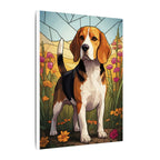 Beagle Stained Glass Canvas Wall Art, Dog Lover Gift, Pet Art Print, Stretched Canvas Decor