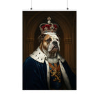 English Bulldog Kings & Queens Royal Portrait Matte Poster, Regal Dog Art Print, English Bulldog Lover Gift, Wall Art