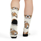 English Bulldog Socks | Fun All Over Print Dog Socks | Bulldog Mom Gift | Cute Crew Socks for Dog Lovers | Stocking Stuffer