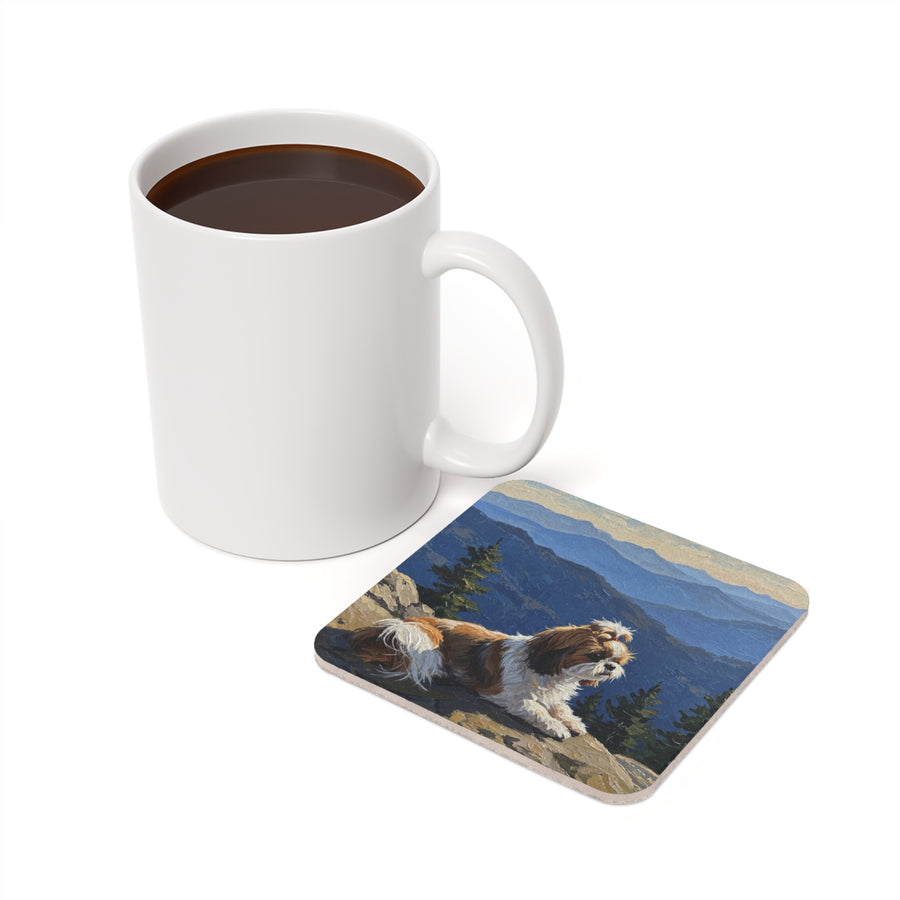 Acrylic Shih Tzu - Mountain Overlook | Cork Back Coaster