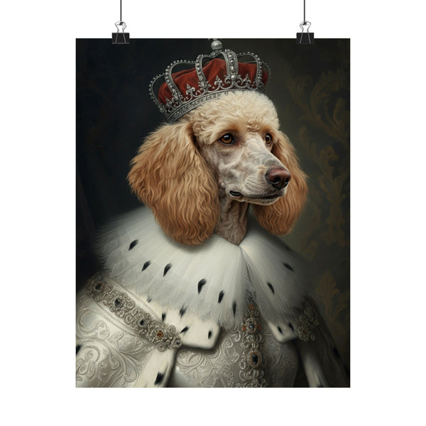 Poodle Kings & Queens Royal Portrait Matte Poster, Regal Dog Art Print, Poodle Lover Gift, Wall Art