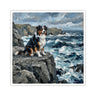 Australian Shepherd Acrylic Coastal Cliffside Kiss-Cut Stickers | Premium Dog Art | Tritan
