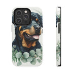 Rottweiler Watercolor Botanical Wreath Phone Case | Premium Dog Prints | Tritan — secondary view