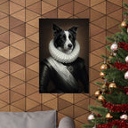 Border Collie Renaissance Royal Portrait Matte Poster, Regal Dog Art Print, Border Collie Lover Gift, Wall Art