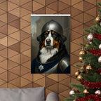 Bernese Mountain Dog Medieval Knight Portrait Matte Poster, Regal Dog Art Print, Bernese Mountain Dog Lover Gift, Wall Art