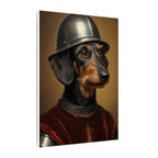 Dachshund Medieval Knight Portrait Canvas Wall Art, Regal Dog Painting, Dachshund Lover Gift, Stretched Canvas