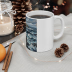 Acrylic Painting Australian Shepherd - Coastal Cliffside | Ceramic Mug 11oz