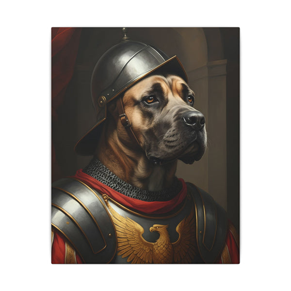 Cane Corso Medieval Knight Portrait Canvas Wall Art, Regal Dog Painting, Cane Corso Lover Gift, Stretched Canvas