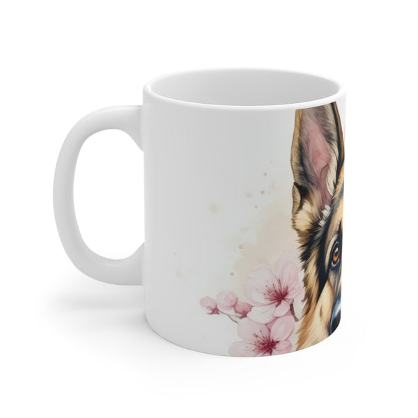 German Shepherd Watercolor Butterfly Bloom Coffee Mug | Premium Dog Prints | Tritan