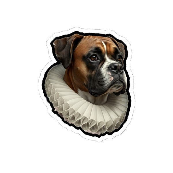 Boxer Renaissance Royal Portrait Sticker, Dog Portrait Vinyl Decal, Kiss-Cut Sticker, Boxer Lover Gift
