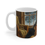 Acrylic German Shepherd - Winter Hearth | Ceramic Mug 11oz