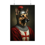 German Shepherd Medieval Knight Portrait Matte Poster, Regal Dog Art Print, German Shepherd Lover Gift, Wall Art