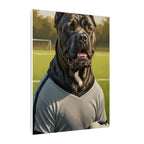 Cane Corso Oil Painting Soccer Portrait Canvas Wall Art | Dog Lover Gift | Athletic Pet Decor
