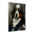 Bernese Mountain Dog Medieval Knight Portrait Canvas Wall Art, Regal Dog Painting, Bernese Mountain Dog Lover Gift, Stretched Canvas