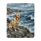 Acrylic Gallery Print Labrador Retriever - Coastal Cliffside | Sherpa Fleece Blanket — secondary view