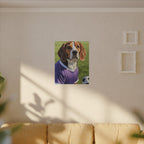 Beagle Soccer Portrait Oil Painting Canvas Print, Dog Wall Art Decor, Pet Lover Gift