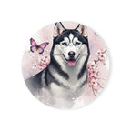 Siberian Husky Watercolor Butterfly Bloom Gift Set — Mug + Coaster + Sticker | Tritan