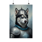 Siberian Husky Medieval Knight Portrait Matte Poster, Regal Dog Art Print, Siberian Husky Lover Gift, Wall Art