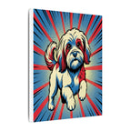 Havanese Comic Art Canvas - Energetic Pop Art Dog Portrait with Halftone Style