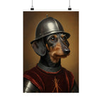 Dachshund Medieval Knight Portrait Matte Poster, Regal Dog Art Print, Dachshund Lover Gift, Wall Art