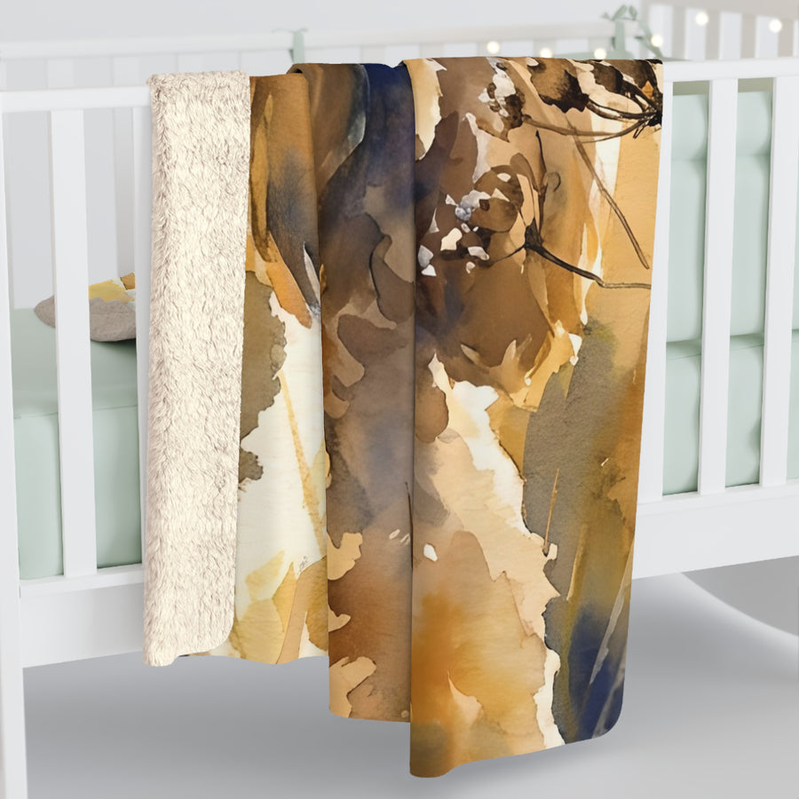 Poodle Watercolor Meadow Golden Throw Blanket | Premium Dog Art | Tritan