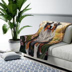 Australian Shepherd Low Poly Prairie Sherpa Fleece Blanket | Dog Lover Gift