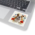 English Bulldog Watercolor Wildflower Field Kiss-Cut Stickers | Premium Dog Prints | Tritan — view 5 of 12