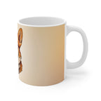 Corgi Low Poly Monochrome Gold Ceramic Mug 11oz | Dog Lover Gift