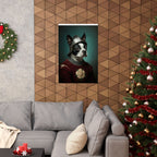Boston Terrier Medieval Knight Portrait Matte Poster, Regal Dog Art Print, Boston Terrier Lover Gift, Wall Art