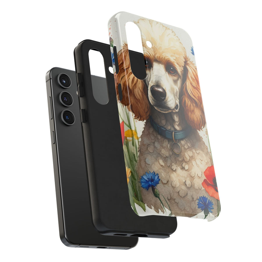 Poodle Watercolor Wildflower Field Phone Case | Premium Dog Prints | Tritan — detail view