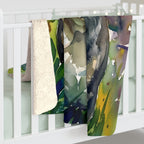 English Bulldog Watercolor Rain Garden Throw Blanket | Premium Dog Art | Tritan