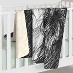 Bernese Mountain Dog Charcoal Portrait Sherpa Fleece Blanket | Dog Lover Gift