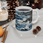 Acrylic Painting Beagle - Coastal Cliffside | Ceramic Mug 11oz