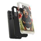 Dachshund Watercolor Wildflower Field Phone Case | Premium Dog Prints | Tritan — detail view