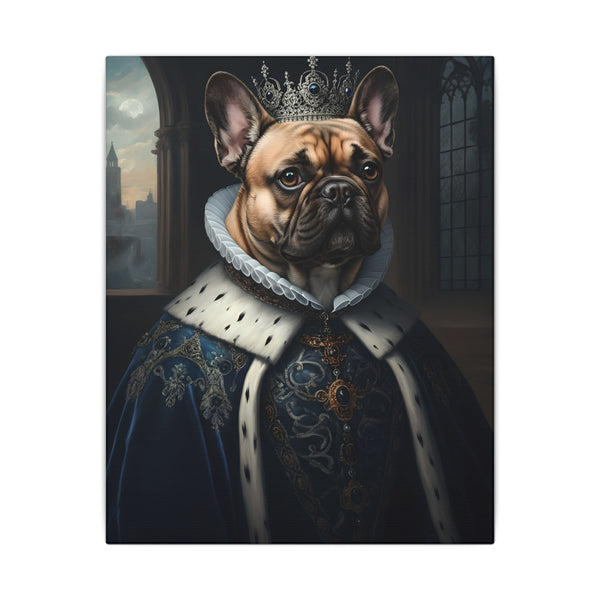 French Bulldog Kings & Queens Royal Portrait Canvas Wall Art, Regal Dog Painting, French Bulldog Lover Gift, Stretched Canvas