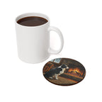 Acrylic Border Collie - Winter Hearth | Cork Back Coaster